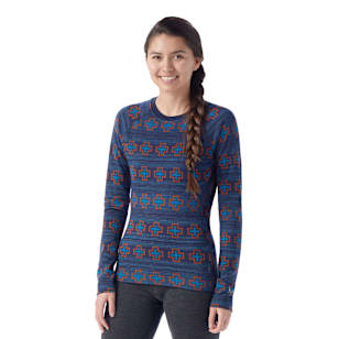 Women's Classic Thermal Merino Base Layer Crew - Deep Navy Paths Crossed