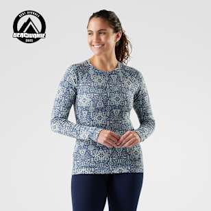 Women's Classic Thermal Merino Base Layer Crew - Nightfall Deco Floral
