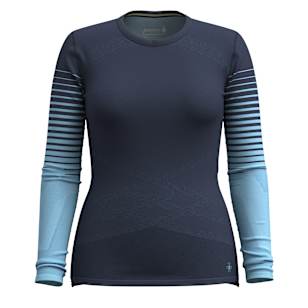 Women's Intraknit™ Thermal Merino Base Layer Pattern Crew - Deep Navy-Serene Blue