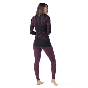 Women's Intraknit™ Thermal Merino Base Layer Pattern Crew - Eggplant-Black