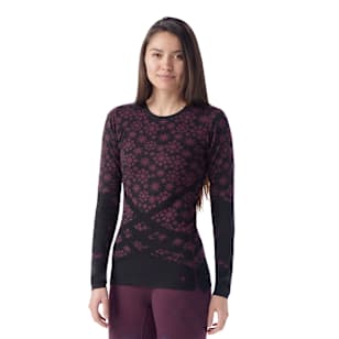 Women's Intraknit™ Thermal Merino Base Layer Pattern Crew - Eggplant-Black