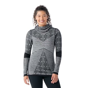 Women's Intraknit™ Thermal Max Merino Base Layer Pattern Hoodie - Black Plaid