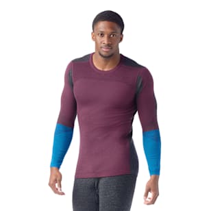 Men's Intraknit™ Thermal Merino Base Layer Colorblock Crew - Eggplant-Nival Blue