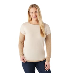 Women's Shadow Pine Colorblock Crew Sweater - Almond Heather