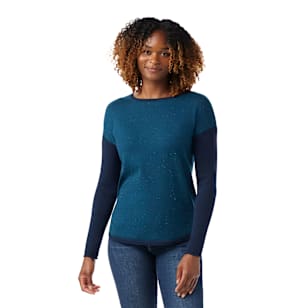 Women's Shadow Pine Colorblock Crew Sweater - Twilight Blue Donegal