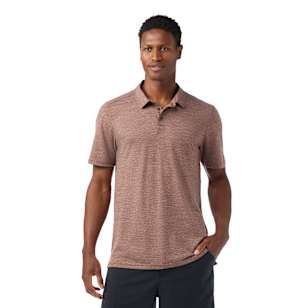 Men's Merino Hemp Blend Short Sleeve Polo - Sable Brown Heather