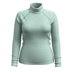 Women's Thermal Merino Rib Turtleneck - Arctic Green Heather
