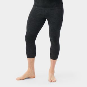Men's Intraknit&trade; Thermal Merino Base Layer 3/4 Bottom - Charcoal Heather-Black