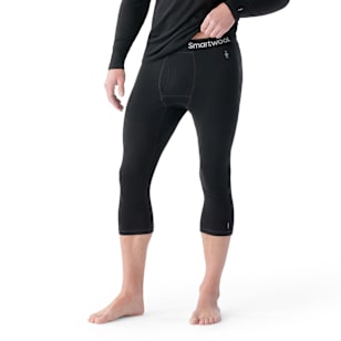 Men's Classic All-Season Merino Base Layer 3/4 Bottom - Black