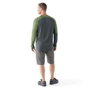 Men's Mountain Bike Long Sleeve Jersey - Charcoal-Fern Green