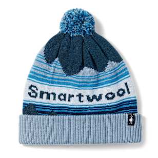 Knit Winter Pattern POM Beanie - Twilight Blue Heather