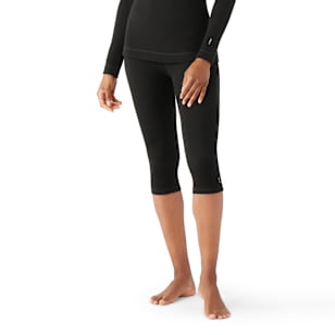 Women's Classic Thermal Merino Base Layer 3/4 Bottom - Black