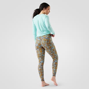 Women's Classic Thermal Merino Base Layer Bottom - Pacific Blue Floral