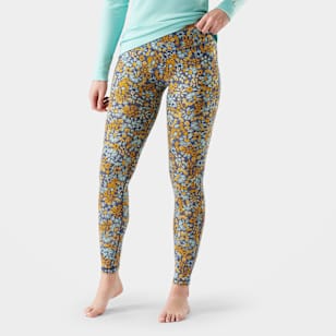 Women's Classic Thermal Merino Base Layer Bottom - Pacific Blue Floral