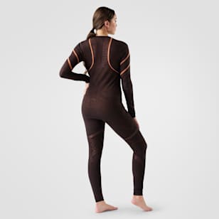 Women's Intraknit™ Thermal Merino Base Layer Crew - Mink-Terracotta