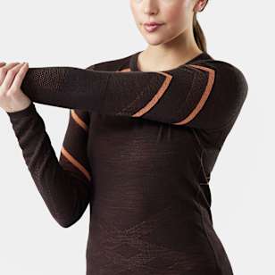 Women's Intraknit™ Thermal Merino Base Layer Crew - Mink-Terracotta
