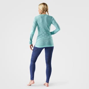 Women's Intraknit&trade; Thermal Merino Base Layer Crew - Pacific Blue-Nightfall Blue