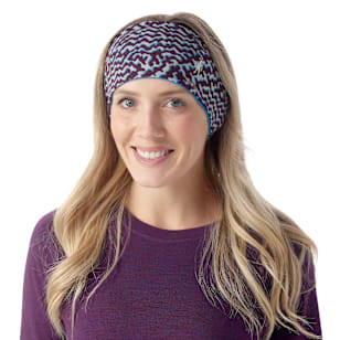 Thermal Merino Reversible Headband - Purple Iris Retro Line