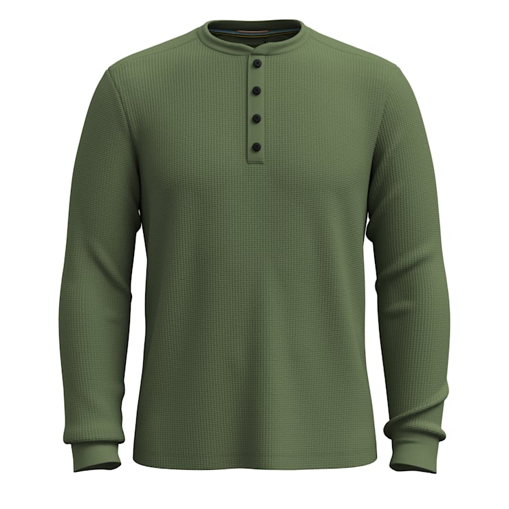 Men's Waffle Long Sleeve Henley image number 3