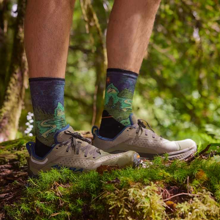 Trail Run Neature Print Crew Socks Smartwool US