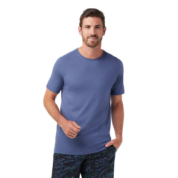 (取寄) スマートウール メンズ アクティブ ショート スリーブ Smartwool men Active Short Sleeve Nightfall Blue Men's Active Short Sleeve - Smartwool US