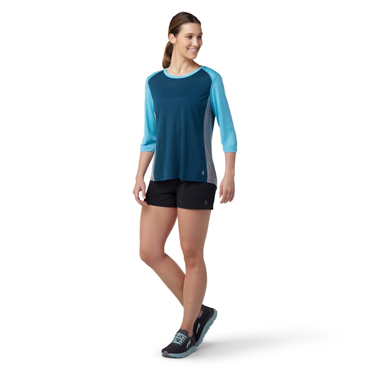 (取寄) スマートウール レディース マウンテン バイク 3/4 スリーブ ジャージ Smartwool women Mountain Bike 3/4 Sleeve Jersey Twilight Blue Women's Ultralite Mountain Bike 3/4 Sleeve Tee - Smartwool CA