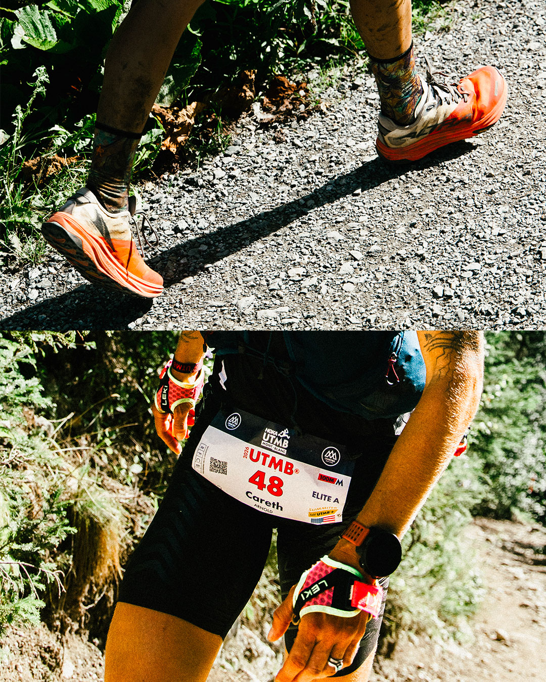 Careth Arnold at UTMB Mont-Blanc — race collage