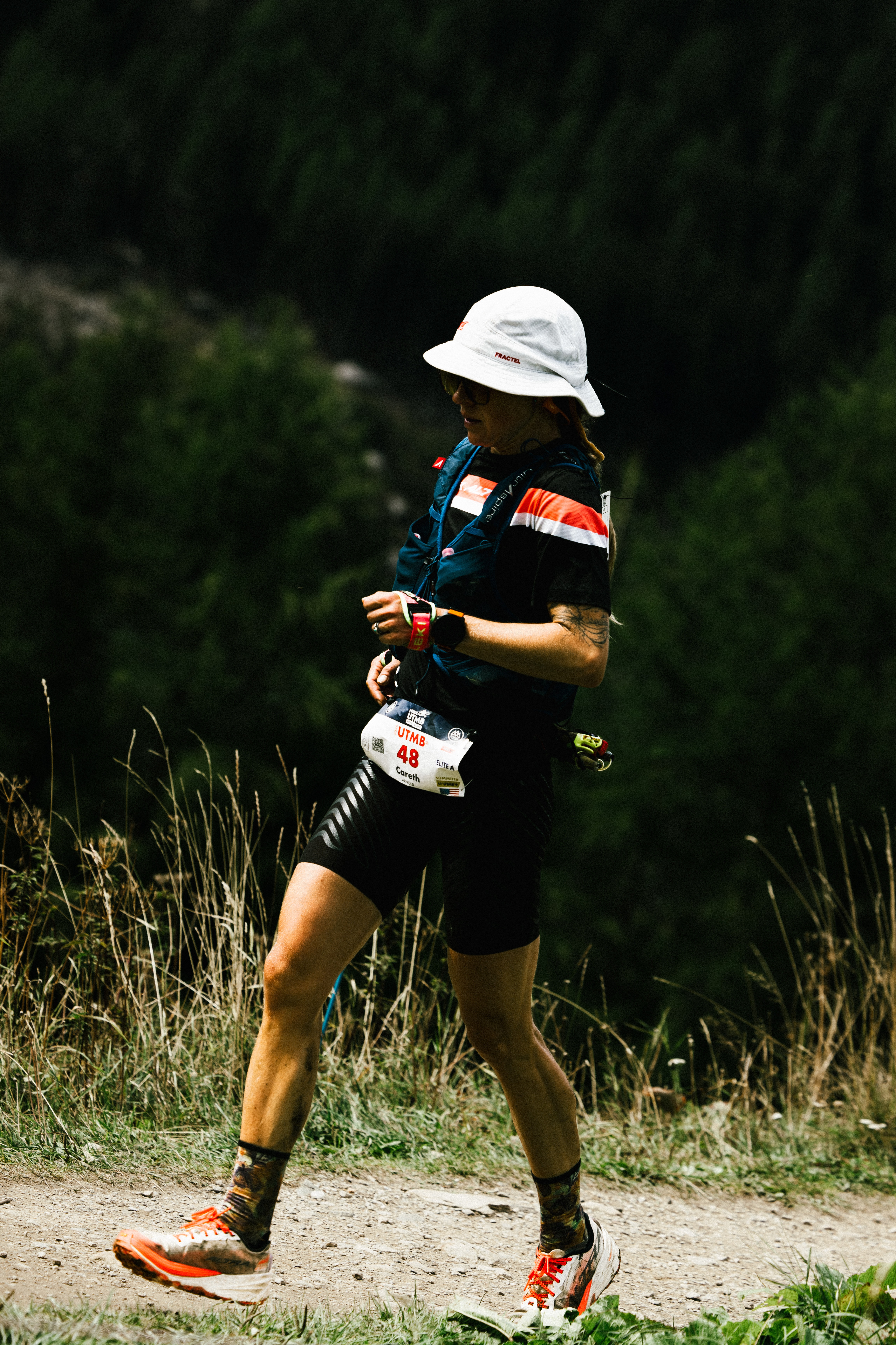 Careth Arnold racing at UTMB Mont-Blanc