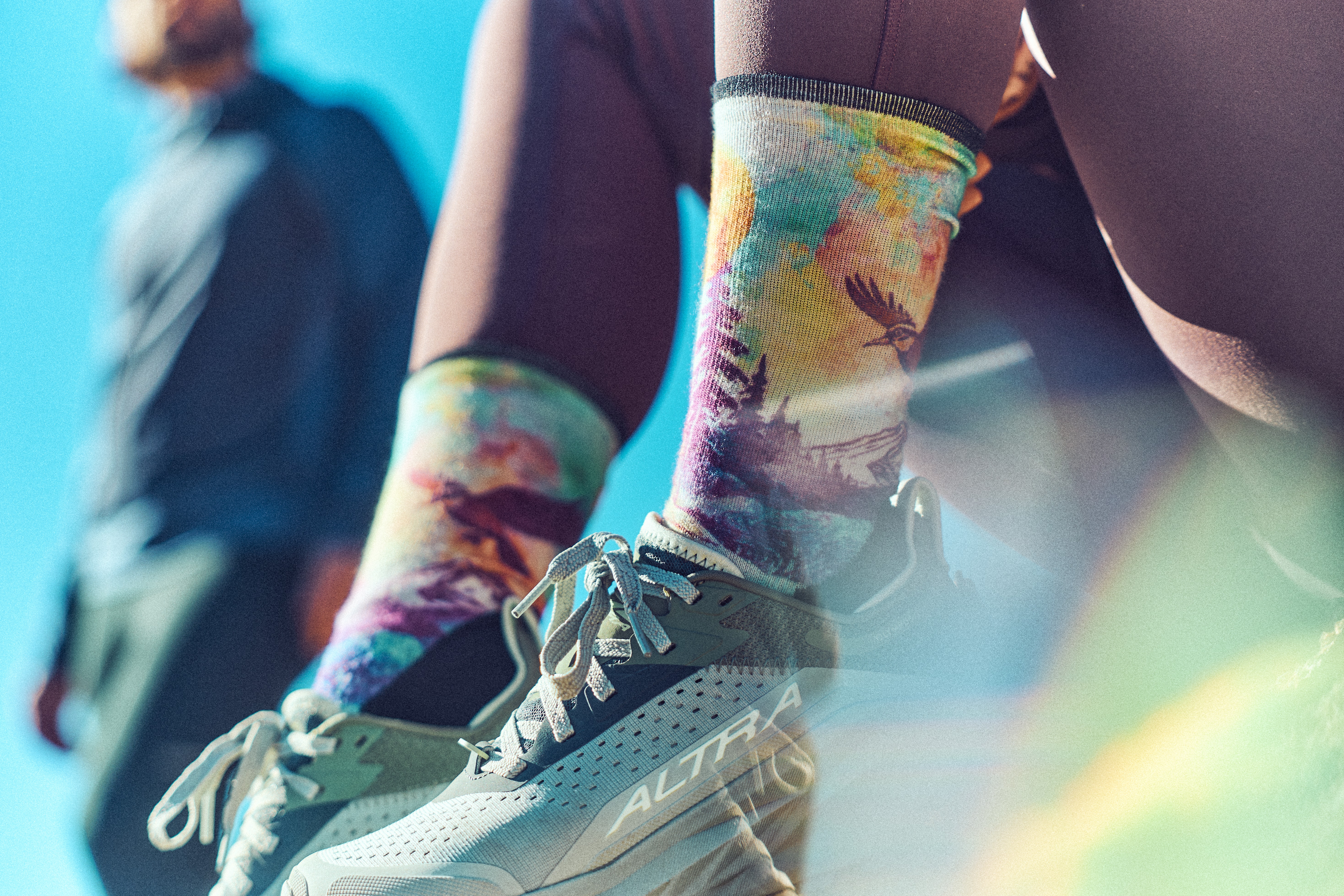 Smartwool sock in use outdoors