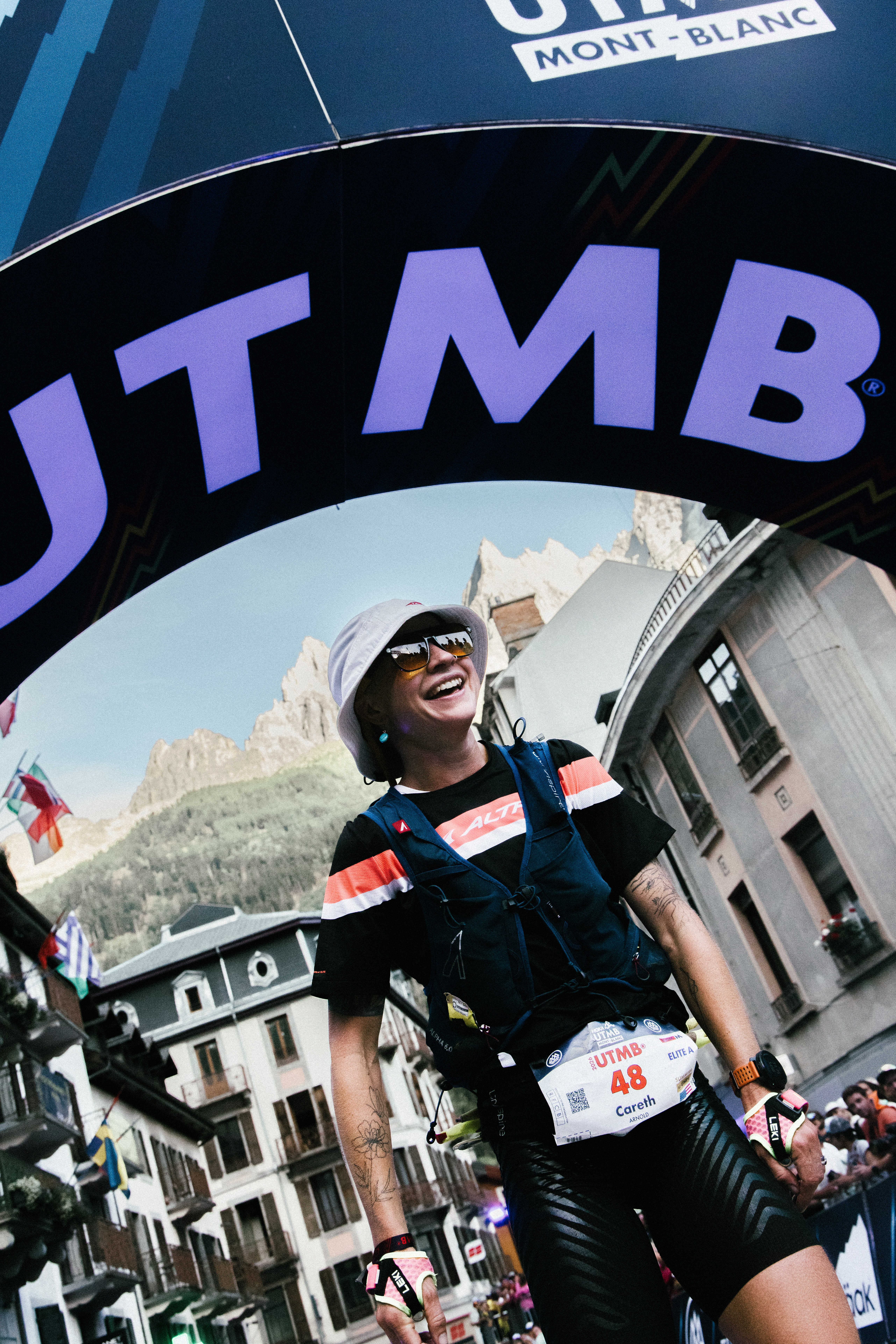Careth Arnold racing at UTMB Mont-Blanc